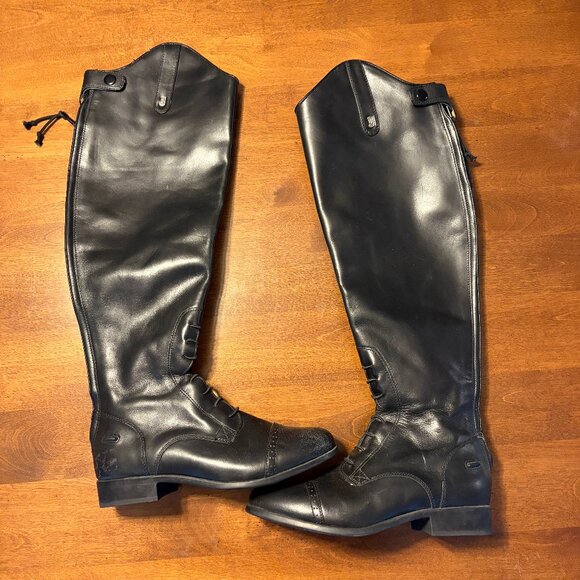 Justin field boots 9 riding Windshire equestrian tall over the knee leather - Picture 3 of 14